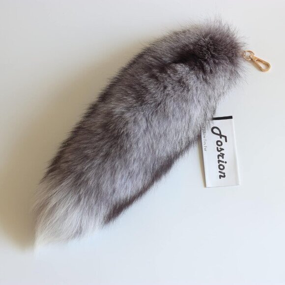 ⚡ Fluffy Sunny Fox Tail Fur Cosplay Handbag Accessories Key Chain Ring Hook - Picture 5 of 7